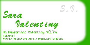 sara valentiny business card
